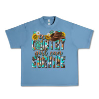 Pebble Blue Western a Country Girl Can Survive Urban Heavy Tee - texasbilliewilder