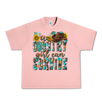 Salmon Western a Country Girl Can Survive Urban Heavy Tee - texasbilliewilder