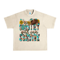 Sandshell Western a Country Girl Can Survive Urban Heavy Tee - texasbilliewilder