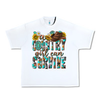 White Western a Country Girl Can Survive Urban Heavy Tee - texasbilliewilder