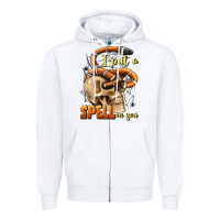 White i put a spell on you Zipper Hoodie - BundleAndBundleShop