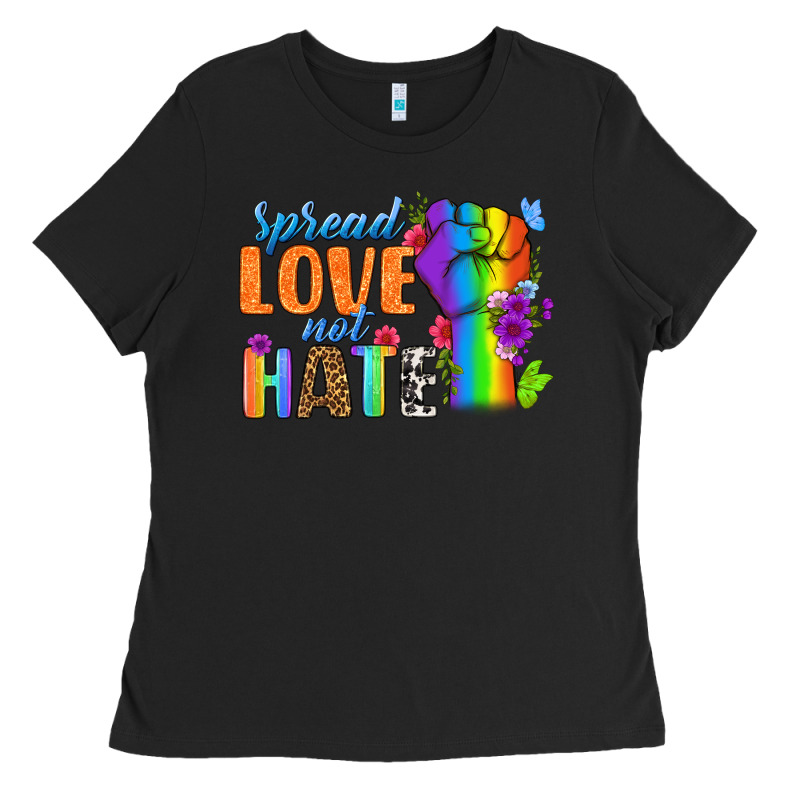 Spread Love Not Hate Ladies Tee by BundleAndBundleShop | Teevron