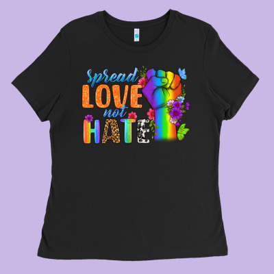 Spread Love Not Hate Ladies Tee Designed By Bundleandbundleshop