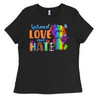 Black Spread Love Not Hate Ladies Tee - BundleAndBundleShop