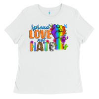 White Spread Love Not Hate Ladies Tee - BundleAndBundleShop
