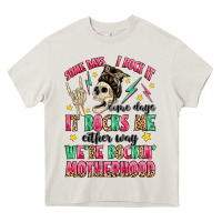 Cream some days i rock it some days it rocks me Heavy Core Tee - MaliasSmallBusiness
