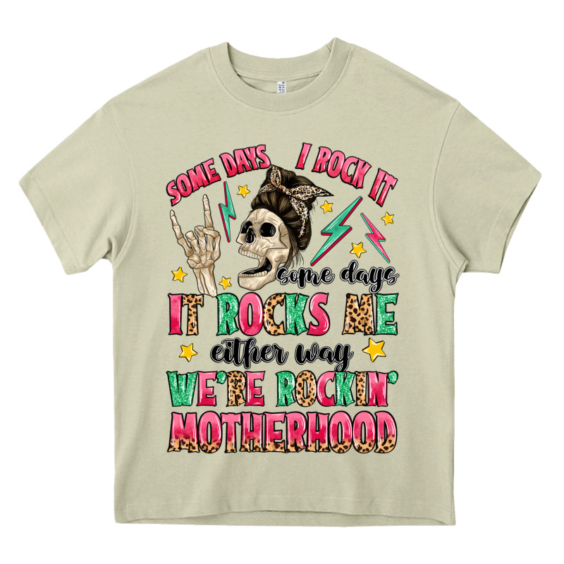 Some Days I Rock It Some Days It Rocks Me Heavy Core Tee by MaliasSmallBusiness | Teevron