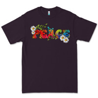 Plum Lgbtq Peace With Daisy Premium Tee - BundleAndBundleShop