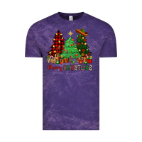 Cloud Purple merry christmas trees Vintage Tee - NancyCooperArtShop