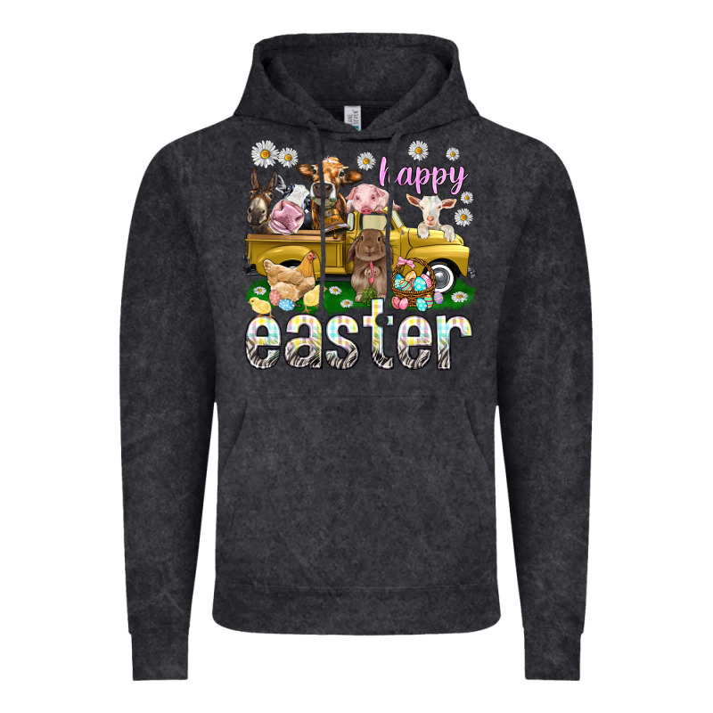 Happy Easter Truck With Farm Animals Vintage Hoodie by NancyCooperArtShop | Teevron