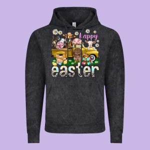 Happy Easter Truck With Farm Animals Vintage Hoodie Designed By Nancycooperartshop