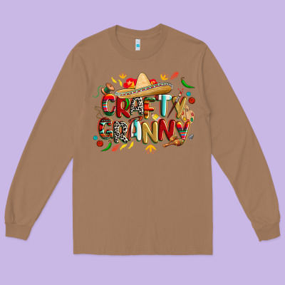 Cinco De Mayo Crafty Granny Long Sleeve Tee Designed By Cowgirlartshop