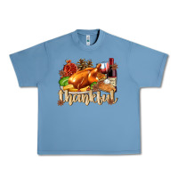Pebble Blue Thankful with Turkey Urban Heavy Tee - texasbilliewilder