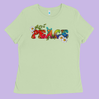 Lgbtq Peace With Daisy Ladies Tee Designed By Bundleandbundleshop