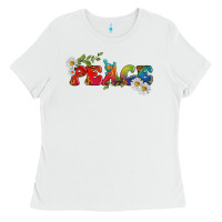 White Lgbtq Peace With Daisy Ladies Tee - BundleAndBundleShop