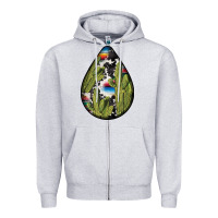 Heather Grey mexican teardrop  3 Zipper Hoodie - BundleAndBundleShop