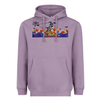 Lavender Happy Halloween Raccon Heavyweight Hoodie - LillyAllenDesigns