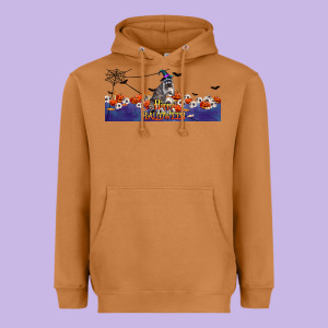 Happy Halloween Raccon Heavyweight Hoodie Designed By Lillyallendesigns