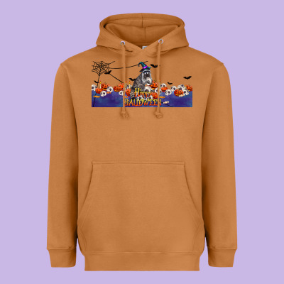 Happy Halloween Raccon Heavyweight Hoodie Designed By Lillyallendesigns