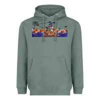 Sage Happy Halloween Raccon Heavyweight Hoodie - LillyAllenDesigns