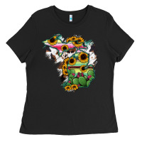 Black Cowhide Michigan map Ladies Tee - RanaPortraitStore