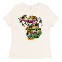 Bone Cowhide Michigan map Ladies Tee - RanaPortraitStore
