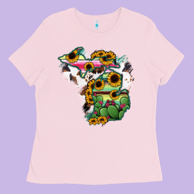 Cowhide Michigan Map Ladies Tee Designed By Ranaportraitstore