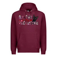 Burgundy my cat is my valentine Premium Hoodie - FaDigitalArtStudio