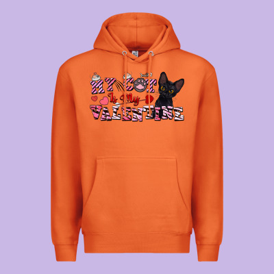 My Cat Is My Valentine Premium Hoodie Designed By Fadigitalartstudio