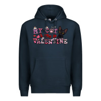 Navy my cat is my valentine Premium Hoodie - FaDigitalArtStudio