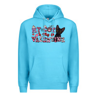 Ocean Blue my cat is my valentine Premium Hoodie - FaDigitalArtStudio