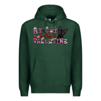 Sports Green my cat is my valentine Premium Hoodie - FaDigitalArtStudio