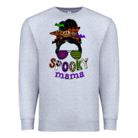 Heather Grey spooky mama Premium Sweatshirt - SublimationCraftShop