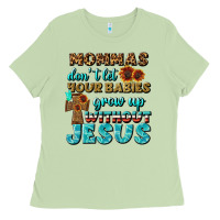 Matcha Mommas Don't Let Your Babies Grow  Up Without Jesus Ladies Tee - BundleAndBundleShop