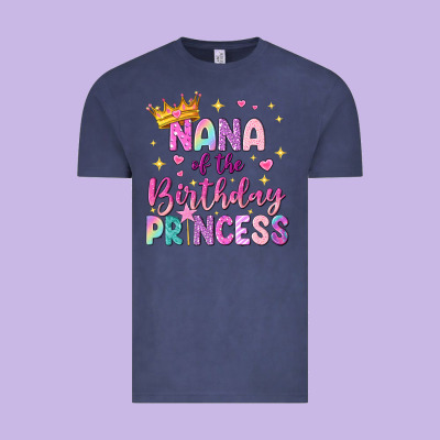 Nana Of The Birthday Princess Vintage Tee Designed By Nancycooperartshop