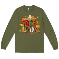 Army Green cinco de mayo taco lady Long Sleeve Tee - CowGirlArtShop