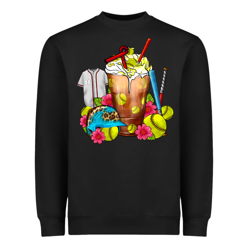 Softball Frappe Coffee Heavyweight Sweatshirt by FaDigitalArtStudio | Teevron