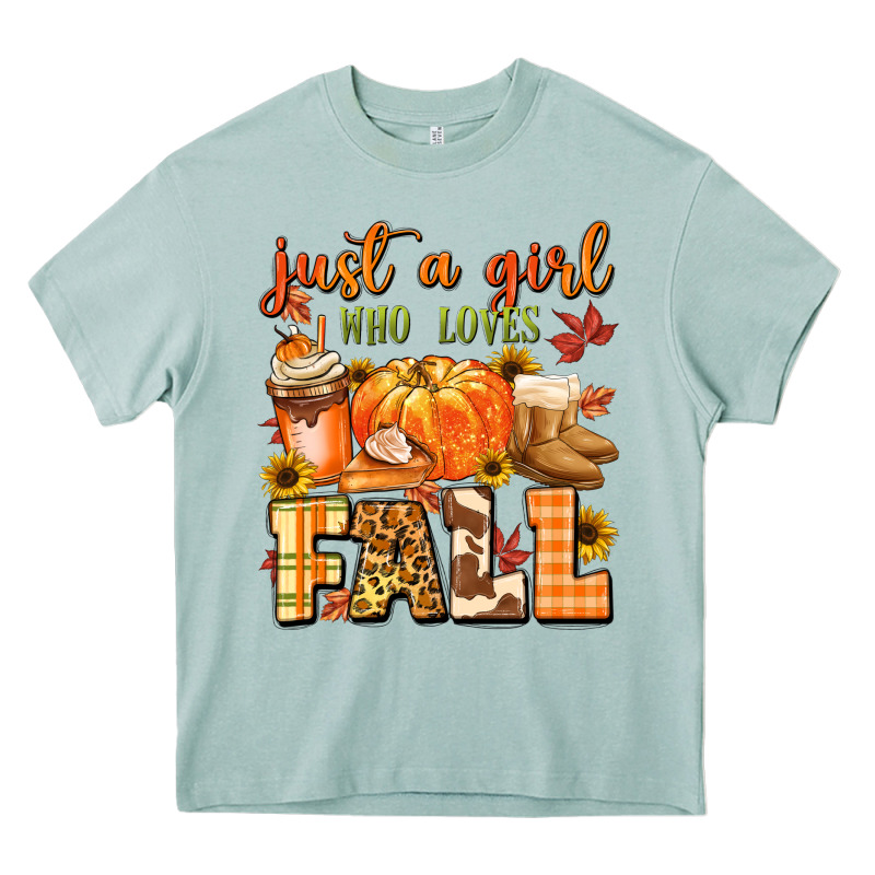 Just A Girl Who Loves Fall Heavy Core Tee by MaliasSmallBusiness | Teevron