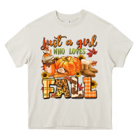 Cream just a girl who loves fall Heavy Core Tee - MaliasSmallBusiness