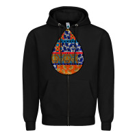 Black african fabric pattern teardrop earrings 4 Zipper Hoodie - BundleAndBundleShop