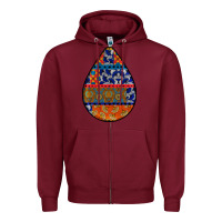 Burgundy african fabric pattern teardrop earrings 4 Zipper Hoodie - BundleAndBundleShop