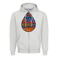 Dove Grey african fabric pattern teardrop earrings 4 Zipper Hoodie - BundleAndBundleShop