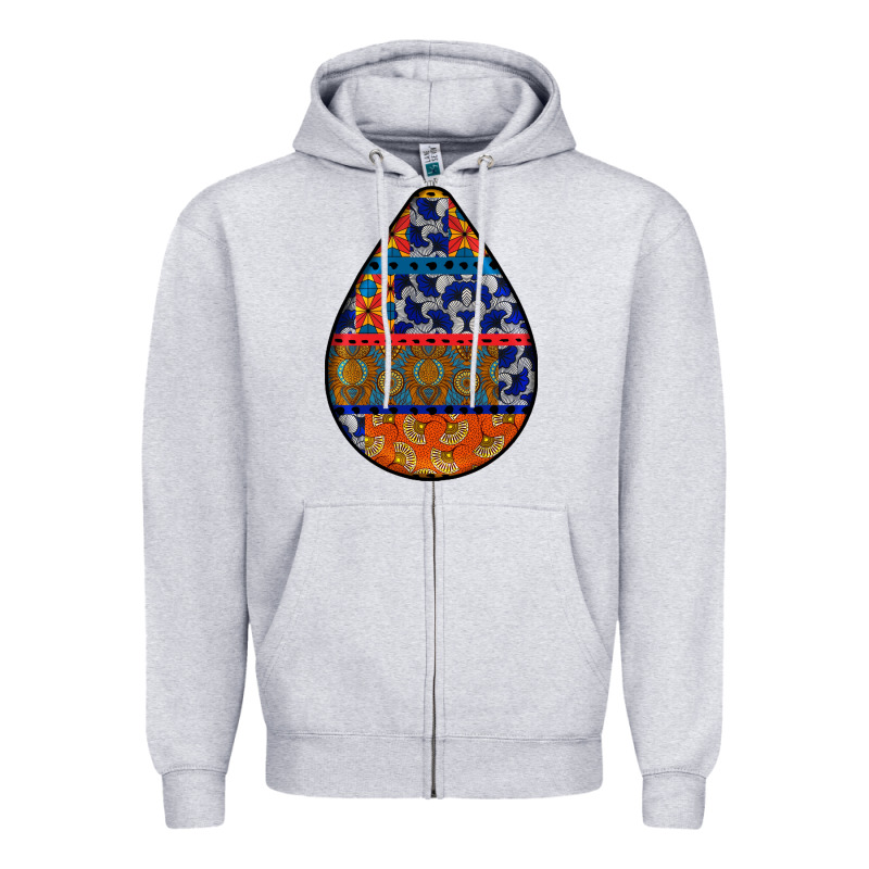 African Fabric Pattern Teardrop Earrings 4 Zipper Hoodie by BundleAndBundleShop | Teevron