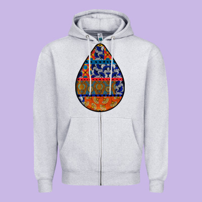 African Fabric Pattern Teardrop Earrings 4 Zipper Hoodie Designed By Bundleandbundleshop