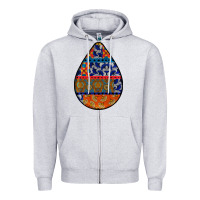 Heather Grey african fabric pattern teardrop earrings 4 Zipper Hoodie - BundleAndBundleShop