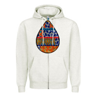 Oatmeal Heather african fabric pattern teardrop earrings 4 Zipper Hoodie - BundleAndBundleShop
