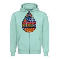 Seafoam african fabric pattern teardrop earrings 4 Zipper Hoodie - BundleAndBundleShop