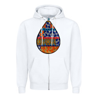 White african fabric pattern teardrop earrings 4 Zipper Hoodie - BundleAndBundleShop