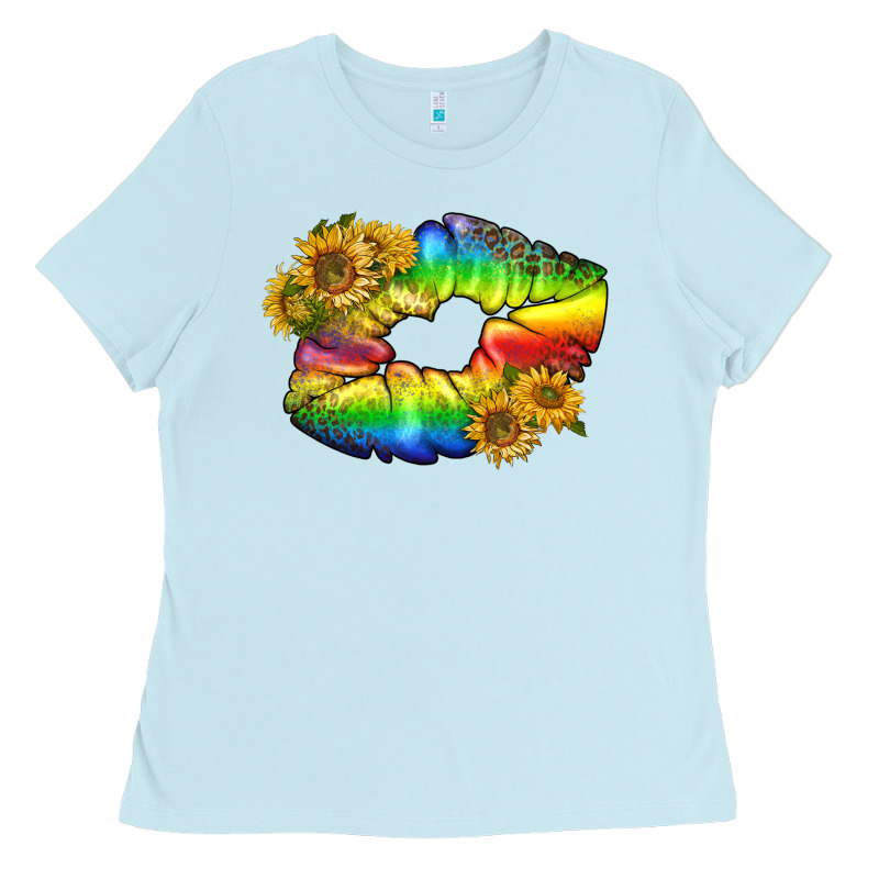 Lgbtq Pride Rainbow Lips Ladies Tee by BundleAndBundleShop | Teevron