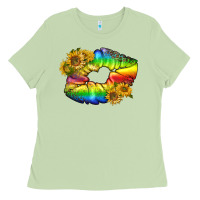 Matcha Lgbtq Pride Rainbow Lips Ladies Tee - BundleAndBundleShop